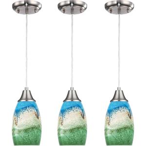 karyfine 3pack Mini Pendant Lights Kitchen Island Hand Blown Art Glass Hanging Ceiling Pendant Light Over Kitchen Sink Glass Pendant Light Shade for Coffee Bar,Dining Room,Stairs Multi Color