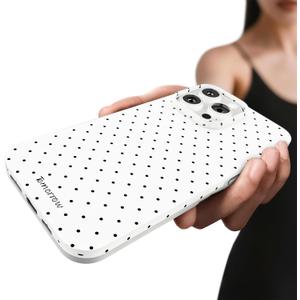 3 x Compatible with iPhone 14 Pro Max Case, with Polka Dot Aesthetics Design Simple Case for Women Girl, Cute Fashion Soft TPU Slim Protection Phone Case for iPhone 14 Pro Max 6.7'' - White