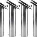 Amarine Made 4 Pack of Stainless Steel Rod Holders Rubber with Cap, Liner, Gasket (30 Degree Rod Holders)