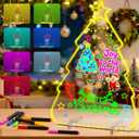 2 x LED Drawing Board for Kids, Christmas Decorations Indoor Acrylic Light up Dry Erase Board LED Note Board 7 Colors, Lighted LED Message Glow Doodle Board Xmas Decor Gift Tree Home Holiday Kids Toy Gift