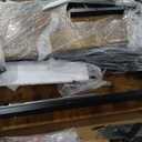 Farmhouse Dining Table Set, 63-inch extendable Dining Table with 2 Benches and 2 stools, Metal and Wood Brackets Suitable for Kitchens and Restaurants(Brown,7-Piece(6 Stools))