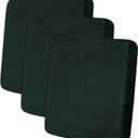 Leather Look Couch Cushion Covers Sofa Seat Slipcovers Sets Couches Furniture Protector for Sectional Armchair Loveseat Pets Kids Stretch Spandex Fabric (3 Cushion Sofa, Dark Green)