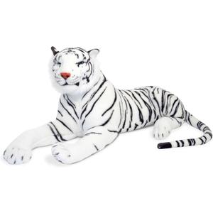 Melissa & Doug Giant Siberian White Tiger - Lifelike Stuffed Animal (over 5 feet long) - Extra Large, Plush Lifesize Tiger For Ages 3+