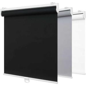 SHADEMOON Blackout Cordless Roller Shades for Indoor Windows, Room Darkening Blind with Spring System Pull Down, Thermal Insulated UV Block Fabric, Home Office (100% Blackout, Black, 25" W x 72" H)