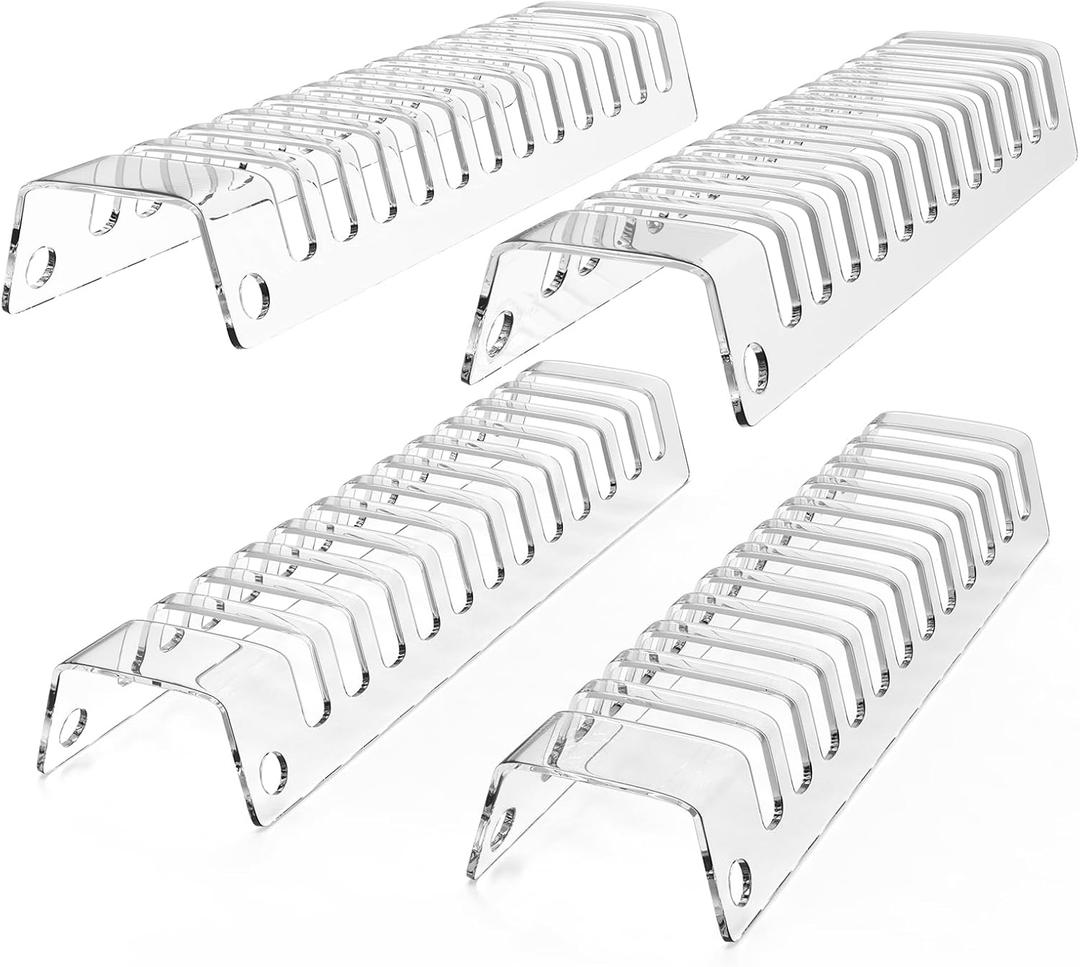 FOLLOWIN Hat Stand Organizer for Baseball Caps, Acrylic Hat Holder for Closet Countertop Display,4 Pack Baseball Caps Display and Organizer, Holds 48 Hats, Clear