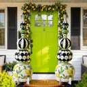 Novabright 2 Pack Summer Front Door Sign 39.4" Lemon Plastic Cardboard Cutout Summer Porch Decor with H Stakes and 2 V Ground Support Lemon Topiary Yard Outdoor with Bracket for Spring Patio Lawn