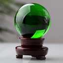 CHENGXINWENHUA Decorative Orbs for Bowls and Vases Set of 1Diameter 3" Crystal Sphere Ball,Camera Sphere and Photography Orb (Green-1)