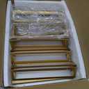 EHWINE 8 Pack Acrylic Sign Holder 8.5 x 11, Double Sided Gold Picture Frame Stand up Table Top Sign Holders, Clear Display Stand Menu Flyer Holder for Wedding Party (Provide Non-slip Mats)