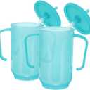 Beaupretty Adult Sippy Cups for Senior Adults with Straw and Handle - Spill-Proof Dysphagia Cup for Bedridden Patients - Plastic Hospital Water Bottle with Moderate Capacity
