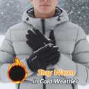 Winter Gloves for Men Women, Waterproof Warm Ski Gloves for Cold Weather, Touch Screen, Running Driving Cycling (Large, 318-black)