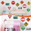 Frienda 10 Pcs Christian Road Sign VBS Road Trip Decorations Paper Religious Bulletin Board Cutouts Construction Party for Halloween Trunk or Treat Classroom Bible Sunday School Church Decor