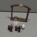 AOMOONOA Small Nativity Set for Kids, Cute Resin Nativity Figurine, 5 Pcs Holy Family Figurines Miniature Christmas Nativity Scene, Rustic Mini Figurine for Christmas Indoor Decor