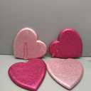 Jenaai 4 Pcs 11 Inch Valentines Large Heart Ornament Pink Glitter Hanging Hearts Decorations for Valentine's Day Tree Home Ceiling Wedding Birthday Party Decorations