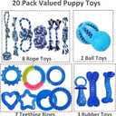 Puppy Chew Toys 20 Pack for Teething and Fun, Dog Toys for Small Puppies Bulk with Various Rubber Rings, Ropes and Balls for Interactive Play, Teeth Cleaning & Relief
