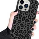KANGHAR Case Compatible with iPhone 14 Pro Max,Black Leopard Design,Tire Texture Non-Slip +Shockproof Rugged TPU Protective Case for iPhone 14 Pro Max 6.7 Inch (2022) Leopard Pattern