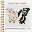 SNNDER Inspirational Butterfly Notebook Journal, Be Patient with Yourself Therapy Mental Health Journal for Women, Encouragement Gifts for Women, Hardcover Spiral Notebooks 5.5x8.3 Inch