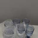 6 Pcs Plastic Goblets 7.5oz Vintage Goblet Plastic Drink Cooler  Glasses Colored Retro Embossed Water Goblets for Drink Cooler Bar Juice Baby Shower Wedding Reception Grand Event Party, Blue 