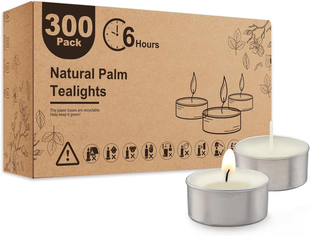 Tea Lights Candles 300 Pack 6 Hours, Tea-6H-300Pack