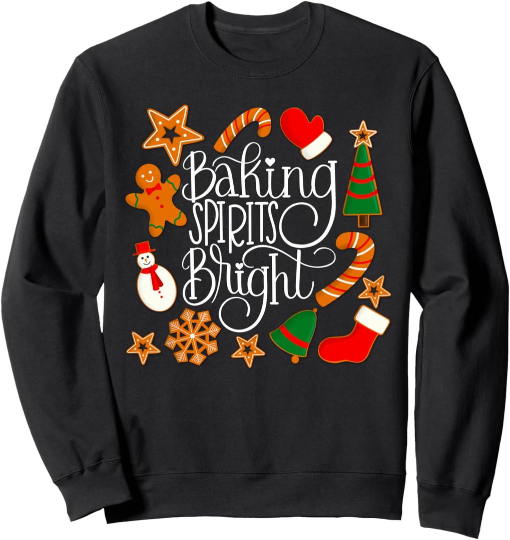 Baking Spirits Bright Gingerbread Christmas Cookies (Dark) Sweatshirt