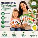 TOYVENTIVE Preschool Activity Set for Girls Educational Toddler Toys with Flashcards, Matching Games and Montessori Activity Cards for Visual Recognition and Play-Based Exploration Ages 13