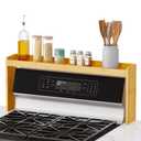 NKM bamboo spice rack, stove top shelf, over the stove shelf for back of stove, kitchen counter shelf for spice organization