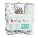 Babyfits 9 Piece Baby Bath Towel Set - Bear