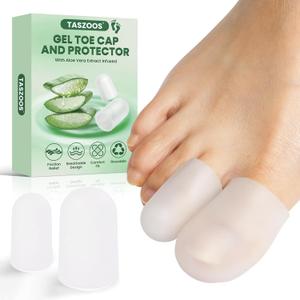 16 Pack Gel Toe Cap and Protector - Cushions and Protects to Provide Relief from Missing or Ingrown Toenails, Corns, Blisters, Hammer Toes
