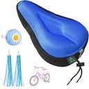Zacro Gel Kids Bike Seat Cushion Cover for Boys & Girls, Anti-Slip Bike Seat Cover for Toddler, Breathable & Extra Soft Memory Foam Child Bicycle Saddle Padded with Reflective Strip, 9"x6"