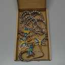 Crystal Dragonfly Shower Curtain Hooks - Brushed Nickel Rings with Rhinestones Dragonfly Pendant,Rust Proof Silver Metal Curtain Hangers (Lagoon Blue)