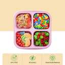 KEMETHY 6 Pcs Bento Snack Containers, Reusable 4 Compartment Food Storage Container with Lids, Divided Lunchable Container, Freezer, Microwave & Dishwasher Safe (6 Color)