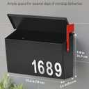 Uniclife Mailboxes for Outside, Wall Mount Mailbox with Flag and Mailbox Number Stickers, Large Metal Mail Box for House, Modern Post Box for Outdoor Office Home, (No Locking Mechanism)