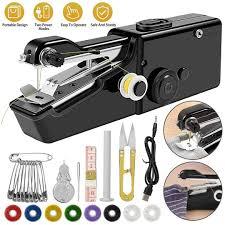 Handheld Sewing Machine, Mini Sewing Machine for Adults Fast Stitching with Sewing Kits Suitable for Clothes, Jeans, Home DIY, Travel (Black)