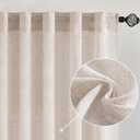 MIULEE Natural White Linen Curtains 96 Inch Long 2 Panels for Bedroom Living Room, Soft Thick Linen Textured Window Drapes Semi Sheer Light Filtering Rod Pocket Back Tab Neutral Farmhouse Cream Ivory