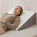 Wedge Pillow with Foam Top for Sleeping, Reading and Rest, 8 Inch Elevated Support Triangle Bed Pillow for Legs and Back Support with Washable Cover (25 x 24 x 8 inches (Pack of 1))