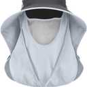 LCZTN UPF 50+ Sun Protection Cap Wide Brim Fishing Hat with Face & Neck Flap (One Size, Dark Gray)