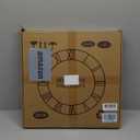 Maxstar Round Wall Clock for Living Room Decor Battery Operated Non Ticking Silent Vintage Black Metal Wood Clocks for Home Living Room Garden Farmhouse Office Kitchen Decoration -20 inch (Black-arabic Numerals)