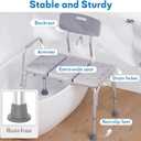Tub Transfer Bench for Bathtub, Shower Chair for Inside Shower with Backrest & Armrest, 400 Lb Capacity, Height Adjustable Shower Seat, Non-Slip Aluminum Shower Chair for Elderly and Disabled, Gray