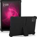 ATOOZ Silicone Case for T-Mobile Revvl Tab 5G Tablet 10.36 Inch,Revvl Tab 5G 10.36 Case for Kids with Adjustable Bracket (Black)