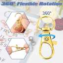 AUGSUN 100PCS Swivel Clasps Lanyard Snap Hooks with Key Rings, Key Chain Clip Hooks Lobster Claw Clasps for Keychains Jewelry DIY Crafts (Multicolor)