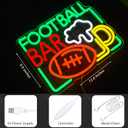 Football Bar Neon Sign Sport Beer Neon Light for Wall Decor Dimmable LED Neon Bar Sign for Man Cave Beer Bar Pub Store Bedroom Restaurant Club Ideal Gift for Football Fans 12.6 * 9.9in