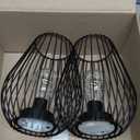 TRIROCKS Metal Cordless Table Lamp - 8'' Tall Set of 2 Cage Shape Battery Operated Lamp with Fairy Lights Bulb for Indoor/ Outdoor Use Perfect for Christmas Garden and Weddings (Black, Set of 2)