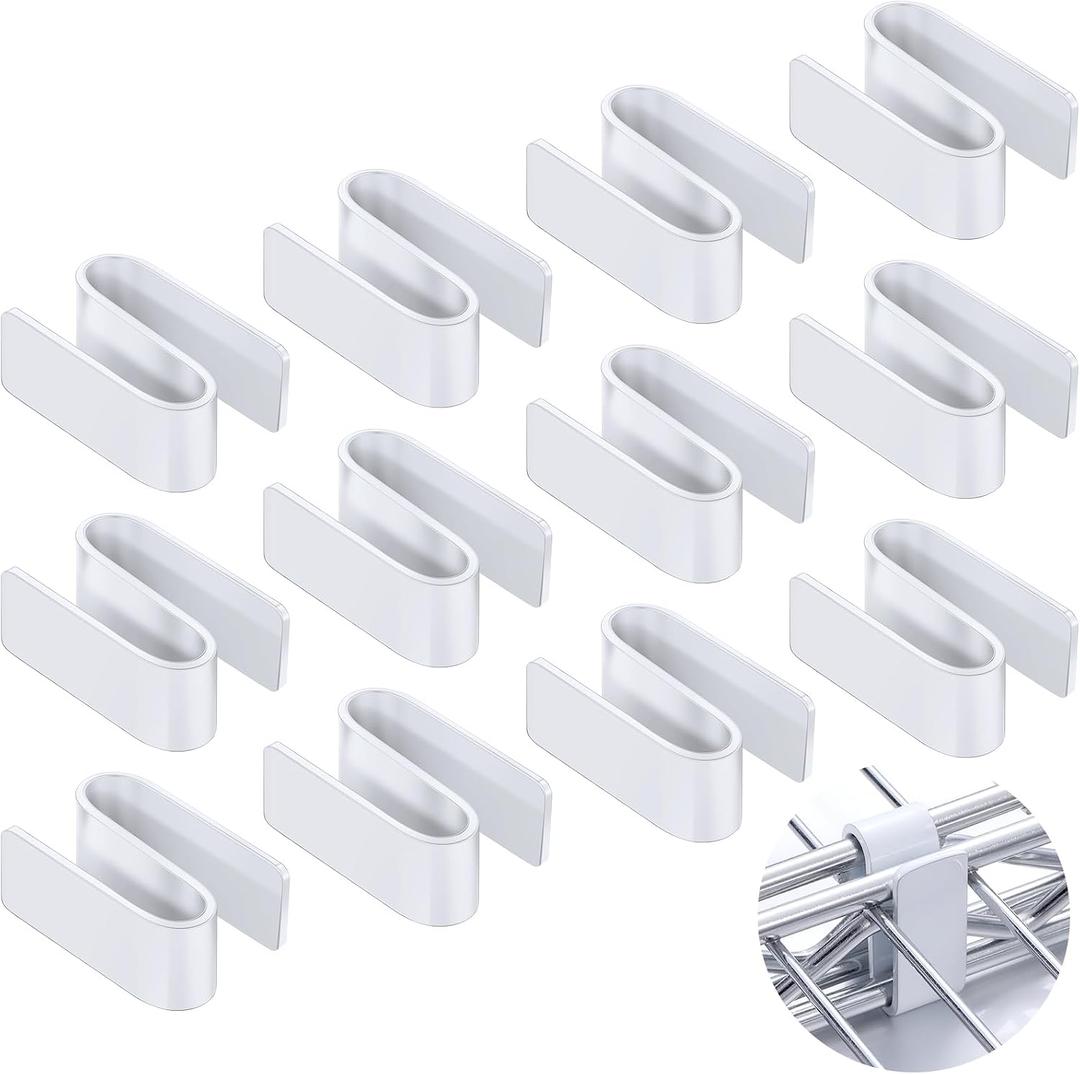12 Pcs Connecting S Hook for Wire Shelf System, Wire Shelf S Pegboard Hooks for Racks Shelves Warehouses Shopping Malls Garden Places Shelving Accessories Tool (White)