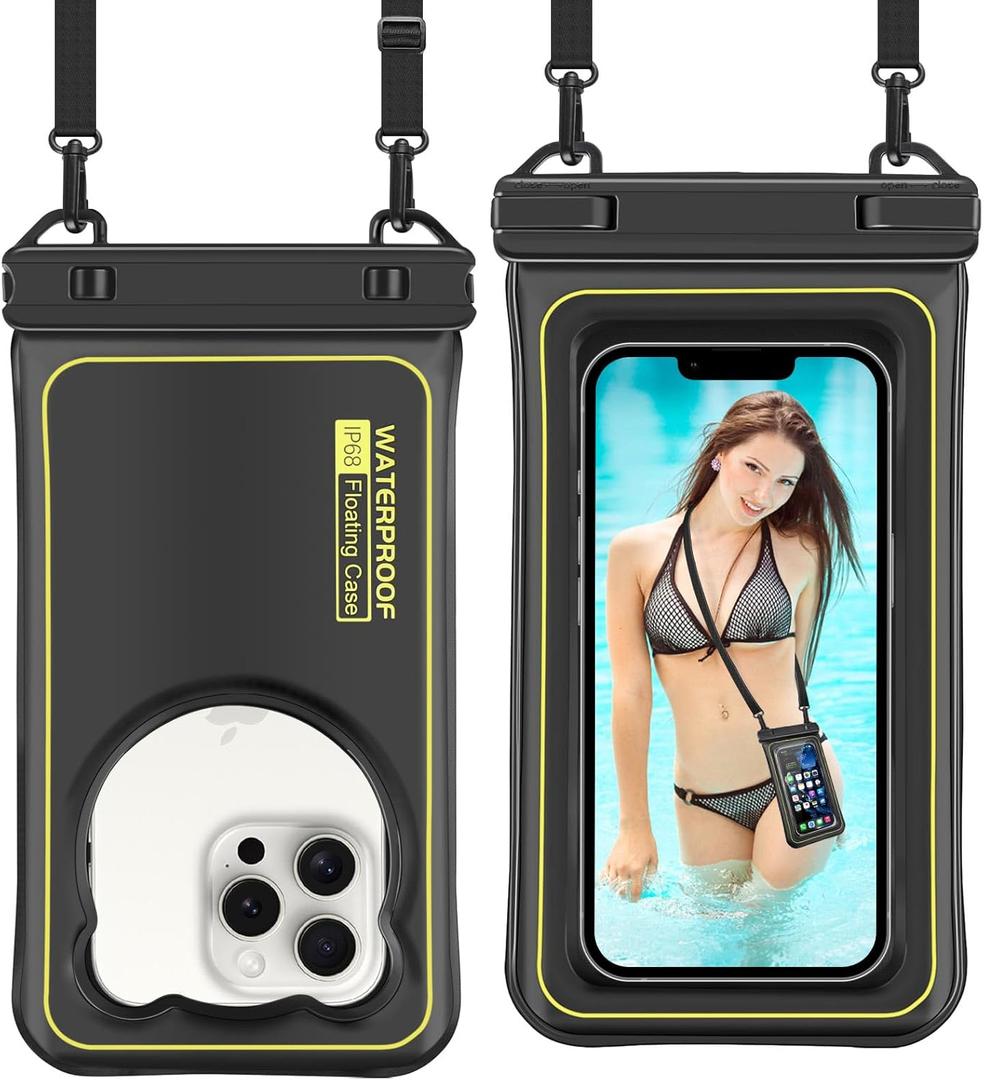 [Floatable] IP68 Waterproof Phone Pouch Floating, 2024 Cruise Ship Essentials Travel Must Haves Dry Bag for Vacation Beach Kayak Boat Accessories Bag for iPhone 15 14 13 12 Plus Pro Max Galaxy Pixel