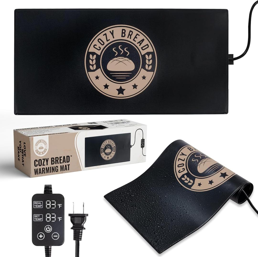 Cozy Bread Sourdough Bread Proofing Mat for Home Bakers | USA Brand | Thermostat Controlled Bread Proofer (10" x 21") | Dough Riser Heating Mat