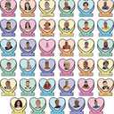 35 Pieces Black History Month Bulletin Board Decorations Valentine's Day Classroom Decor African American February Famous People Heart Cutouts Name Tags Labels for School Classroom Office Library