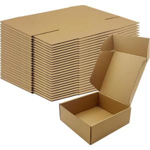 8x8x3 Inches Shipping Boxes Set of 25Brown Cardboard Boxes Recyclable Corrugated Mailers for Small Business, E-commerce, Gift Packaging Storage Boxes Products Box Self-Locking Folding Boxes