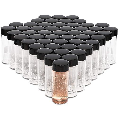 Juvale Clear Glass Empty Sample Bottles (0.7 Oz, 50 Pack) - Little Jars with Lids