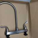 HOTIS HOME Brushed Nickel Kitchen Sink Faucet, 2 Handle 3 Hole Kitchen Faucet Without Sprayer, High Arc Swivel Spout Stainless Steel Sink Faucet for Rv Camper, HT-KF200