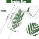 CCINEE 16 PCS Artificial Palm Leaves, Faux Large Palm Fronds Fake Tropical Plant Simulation Safari Leaves with Stems for Home Hawaiian Luau Party Jungle Beach Theme Party Decoration