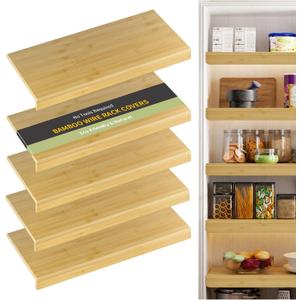 Wire Shelf Covers, Bamboo Wire Rack Covers for Pantry, ClosetKitchen (5pcs, 36" W x 16" D, Natural)